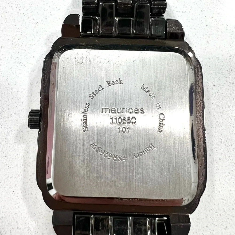 Maurices black and silver animal print women’s watch w/ crystal embellishments - Picture 3 of 4